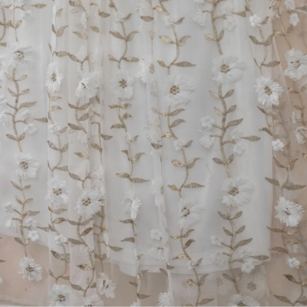 White Floral High Slit Maxi Dress - Picture 6 of 8